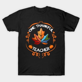 One Thankful Teacher Illutration Christmas Men Women T-Shirt